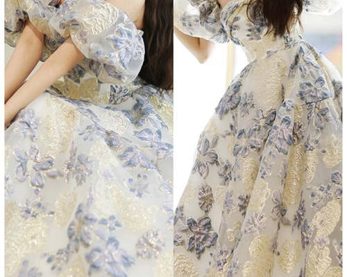 オフショルダー　ボリューム袖　パフスリーブ　Aライン　二次会　前撮り オフショルダー ボリューム袖 パフスリーブ Aライン 二次会 前撮り