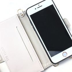 縦向き2Way♡全機種対応  グレージュレオパード柄 アイフォン ヒョウ柄 手帳型スマホケース  iPhone15 14 9枚目の画像