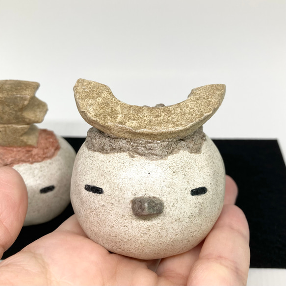 仲良しシマエナガのかわいい5月飾り　端午の節句　こどもの日の置物　陶器のオブジェセット　素焼きのおうちのおまけ付き 8枚目の画像