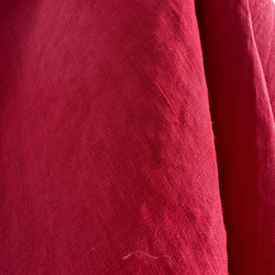 愛染リネン生地５５番手【５０ｃｍ✖１１２ｃｍ巾】フレンチリネンの児島炊きリネン赤 3枚目の画像