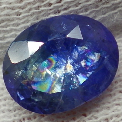☆虹フラッシュ☆バイオタンザナイトファセットカット☆3.10ct