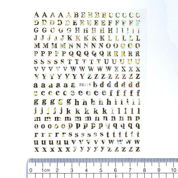 ネイル シール 英語 アルファベット ゴシック ゴールド シルバー 金 銀 ラメ キラキラ セット(S106) 4枚目の画像