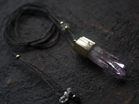 lepidocrocite in amethyst brass necklace (saikau) 12枚目の画像