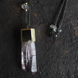 lepidocrocite in amethyst brass necklace (saikau) 3枚目の画像