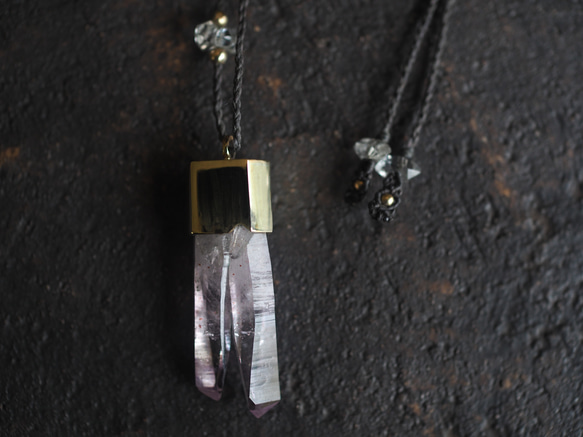 lepidocrocite in amethyst brass necklace (saikau) 3枚目の画像