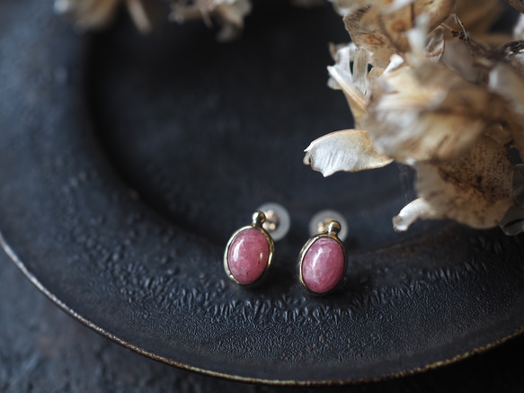 rhodochrosite brass pierce (shunbun) 1枚目の画像