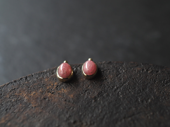 rhodochrosite brass pierce (shunbun) 6枚目の画像