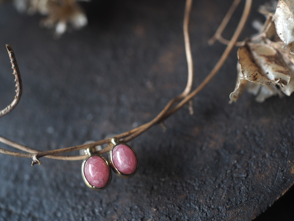 rhodochrosite brass pierce (shunbun) 2枚目の画像