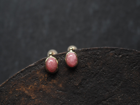 rhodochrosite brass pierce (shunbun) 3枚目の画像