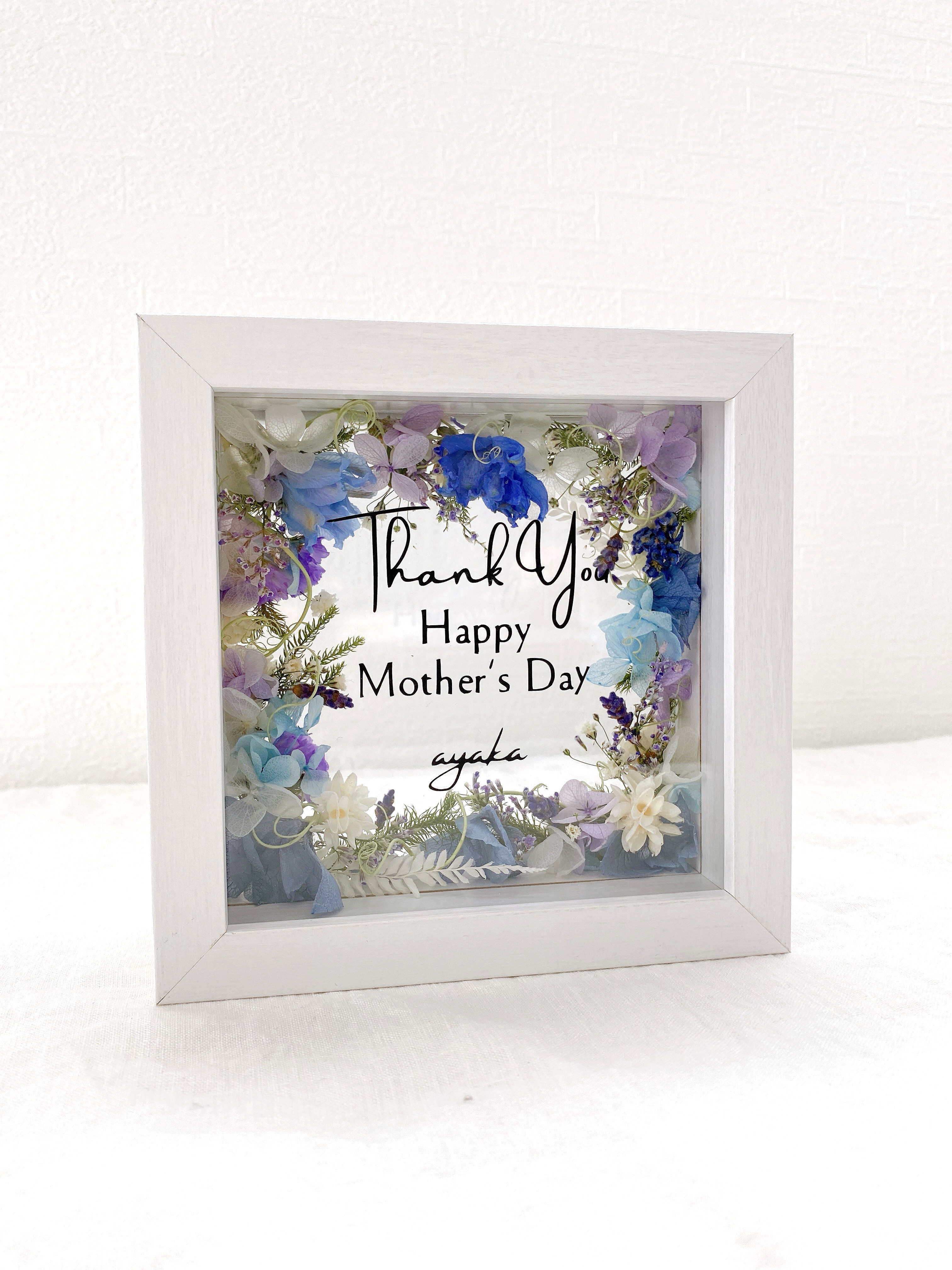 文字入れOK お祝い　メモリアル　木製ガラスケース　フラワーボックスアレンジメント　フラワーボックス