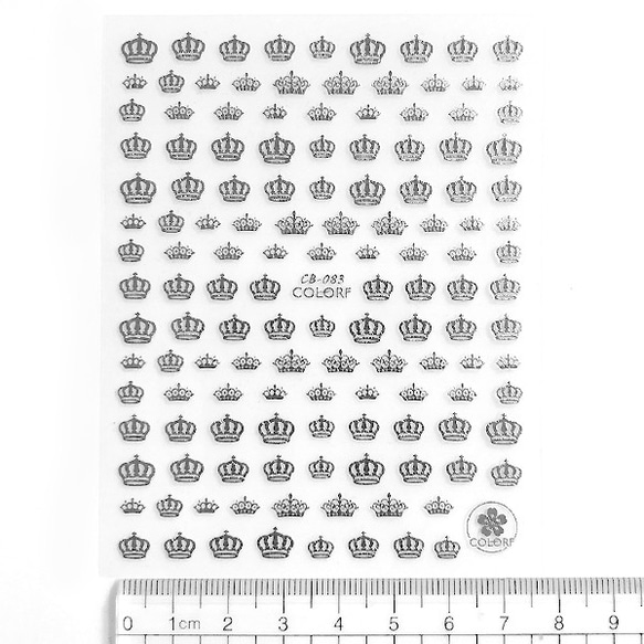 ネイル シール クラウン 王冠 ゴールド シルバー 金 銀 2カラーセット(S087) 3枚目の画像