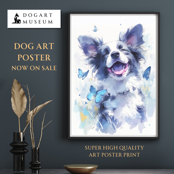 【✨新品✨】やさしい春の訪れ｜蝶とボーダーコリー 絵画 ✨新品✨】やさしい春の訪れ｜蝶とボーダーコリー 絵画 - メルカリ