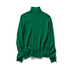★僅樣品銷售1件★100%羊毛針織內衣針織接縫蕾絲結構高領綠色221004-5L 第7張的照片