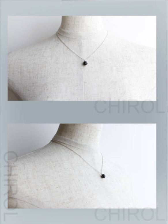 【セット販売】●  黒水晶  ネックレスとピアス ● / SV925 3枚目の画像