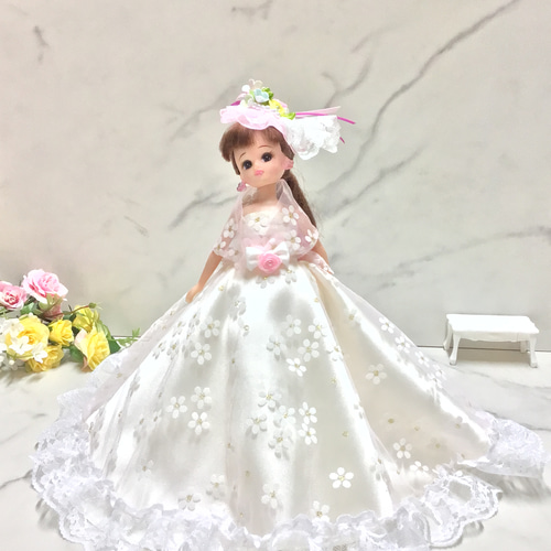 リカちゃん用可愛いさくら色の2wayドレス〜オーバースカート