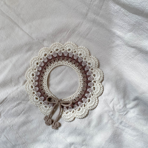 かぎ編みつけ襟 : cafe series【milk】 つけ襟 かぎ編み スタイ ベビー