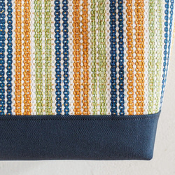 春季多邊框手工編織托特包（藏青色） 第4張的照片