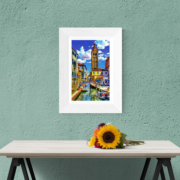【アートポスター】イタリア ヴェネツィアのサン・バルナバ橋（作品No.584） 4枚目の画像