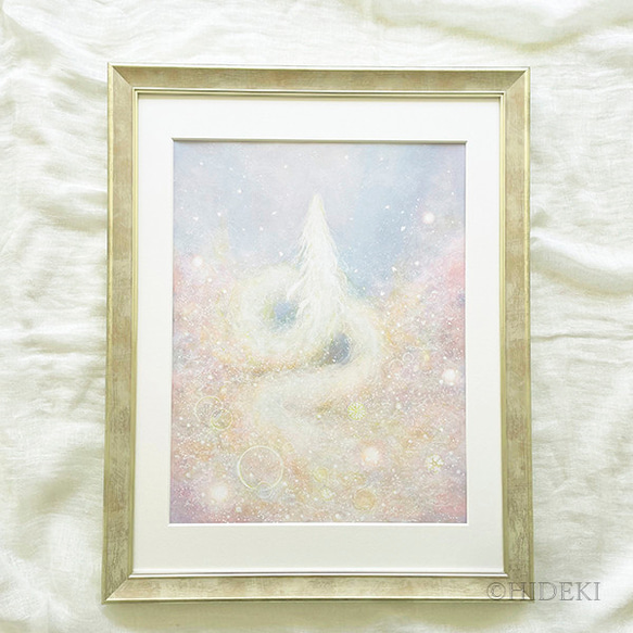 春陽麗和～龍神と桜のアクリル画 5枚目の画像