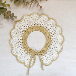 かぎ編みつけ襟 : bicolor series【mimosa】 つけ襟 かぎ編み スタイ