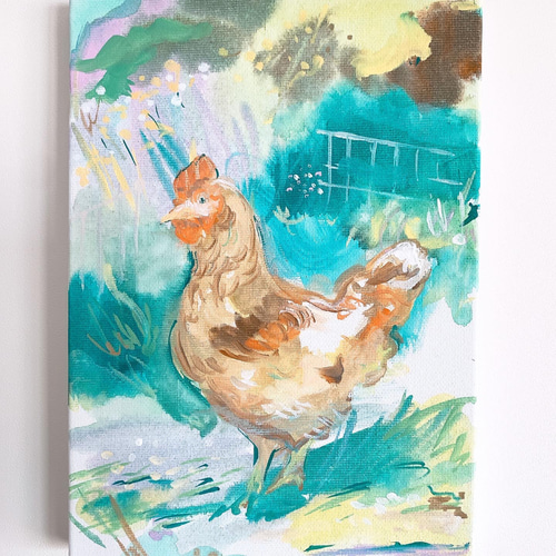 原画】ニワトリの絵 絵画 Hang 通販 14700140｜Creema(クリーマ)