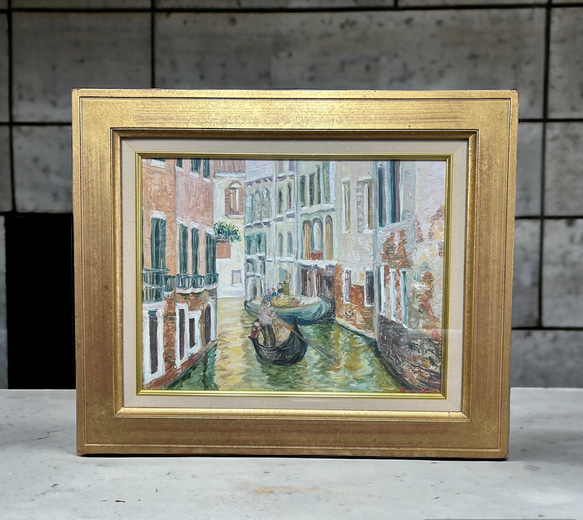 運河を行く(イタリア、ヴェネツィア、油絵Ｆ６号、原画一点物) 4枚目の画像