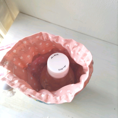 ペットボトルカバー 北欧風柄ブルー 巾着バッグ ranco 通販 17449918