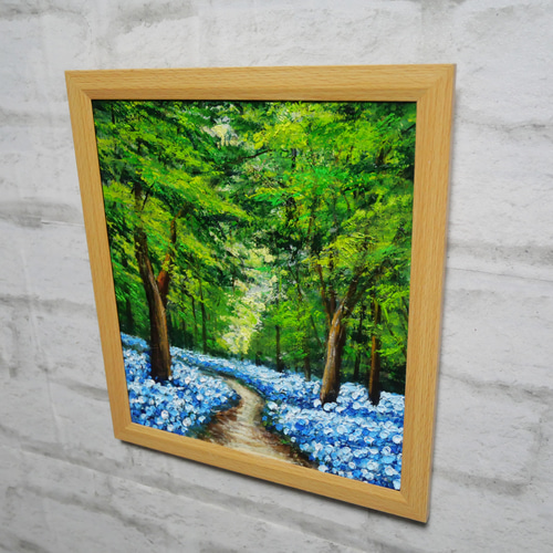 油絵 油彩 油彩画 絵 絵画【森の中の青い花】 油絵 油彩 油彩画 絵 絵画 【森の中の青い花】 絵画 HR 通販