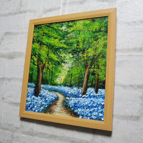 油絵 油彩 油彩画 絵 絵画【森の中の青い花】 油絵 油彩 油彩画 絵 絵画 【森の中の青い花】 絵画 HR 通販