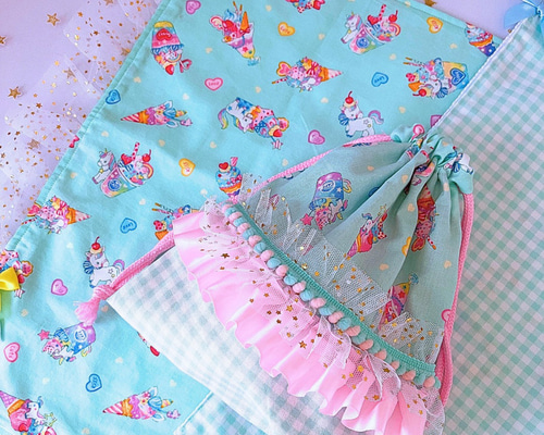 はなな様ご確認用 巾着 給食袋 ランチョンマット 星 ゆめかわ はなな様