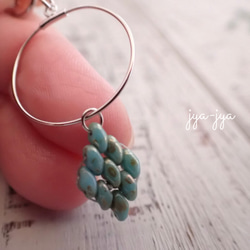 【新作】foop earrings ＊ turquoise diamond shape 2枚目の画像