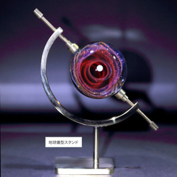 45mm 金(24K)の粒宇宙ガラスマーブル - オブジェ  no.M165 9枚目の画像