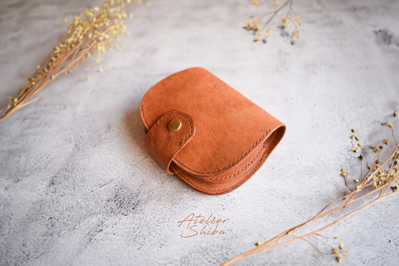 本革 AIBERO ブラウン 二つ折り財布 二つ折り丸財布 本革 ｲﾀﾘｱﾝﾚｻﾞｰ Brown ブラウン 二つ折り財布