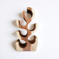 Suar Wood bottle rack モンキーポッド　家具　収納 ワインラック　無垢材 木製　ナチュラル 5枚目の画像