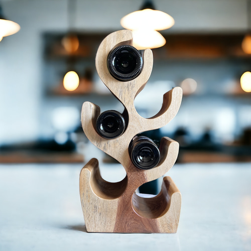 木製 モンキーポッドのワインラック ハンドメイド 天然木 無垢材 ワインケース Suar Wood bottle rack モンキーポッド 家具 収納 ワインラック 無垢材