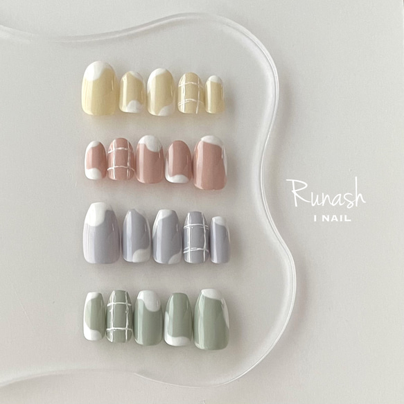 select】チェック ♡ ネイルチップ ネイルチップ（つけ爪） Runash I  