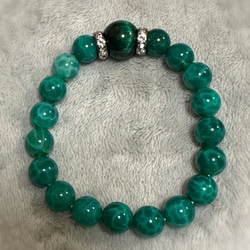 【メンズ用】ドラゴンアゲートとグリーンタイガーアイのお守り 1枚目の画像