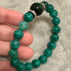 【メンズ用】ドラゴンアゲートとグリーンタイガーアイのお守り 2枚目の画像