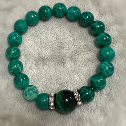 【メンズ用】ドラゴンアゲートとグリーンタイガーアイのお守り 4枚目の画像