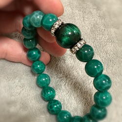 【メンズ用】ドラゴンアゲートとグリーンタイガーアイのお守り 3枚目の画像