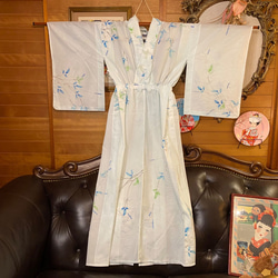 夏着物 ワンピース ドレス ハンドメイド リメイク 帯サッシュベルト SKW-1 7枚目の画像