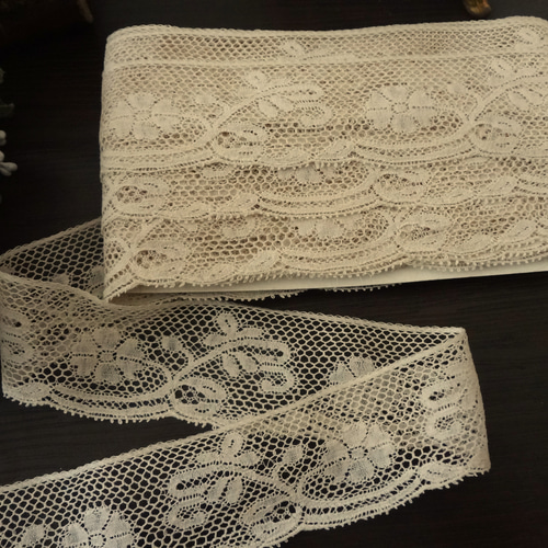 お値下げ‼️アンティークレース・フランスフィレレース アンティーク フィレレース＋クロッシェレース お花 レース