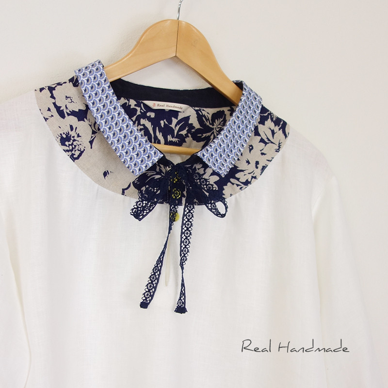 [予約販売] ヨーロッパオフリネンヨーク切替フラットカラーブラウス