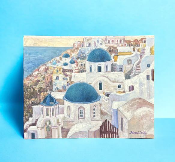 夢の時間(ギリシャ、サントリーニ島、油絵Ｆ６号、原画一点物) 5枚目の画像
