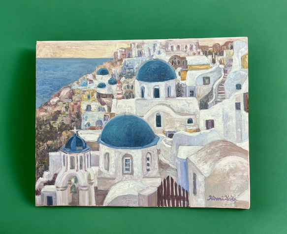 夢の時間(ギリシャ、サントリーニ島、油絵Ｆ６号、原画一点物) 2枚目の画像