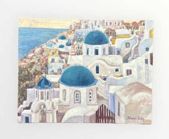 夢の時間(ギリシャ、サントリーニ島、油絵Ｆ６号、原画一点物) 4枚目の画像