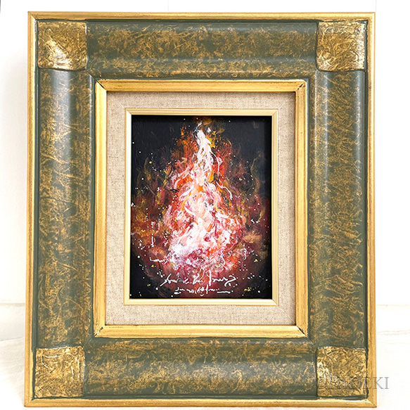 浄化の炎 アクリル絵の具の龍神の抽象画 絵画 HIDEKI 通販