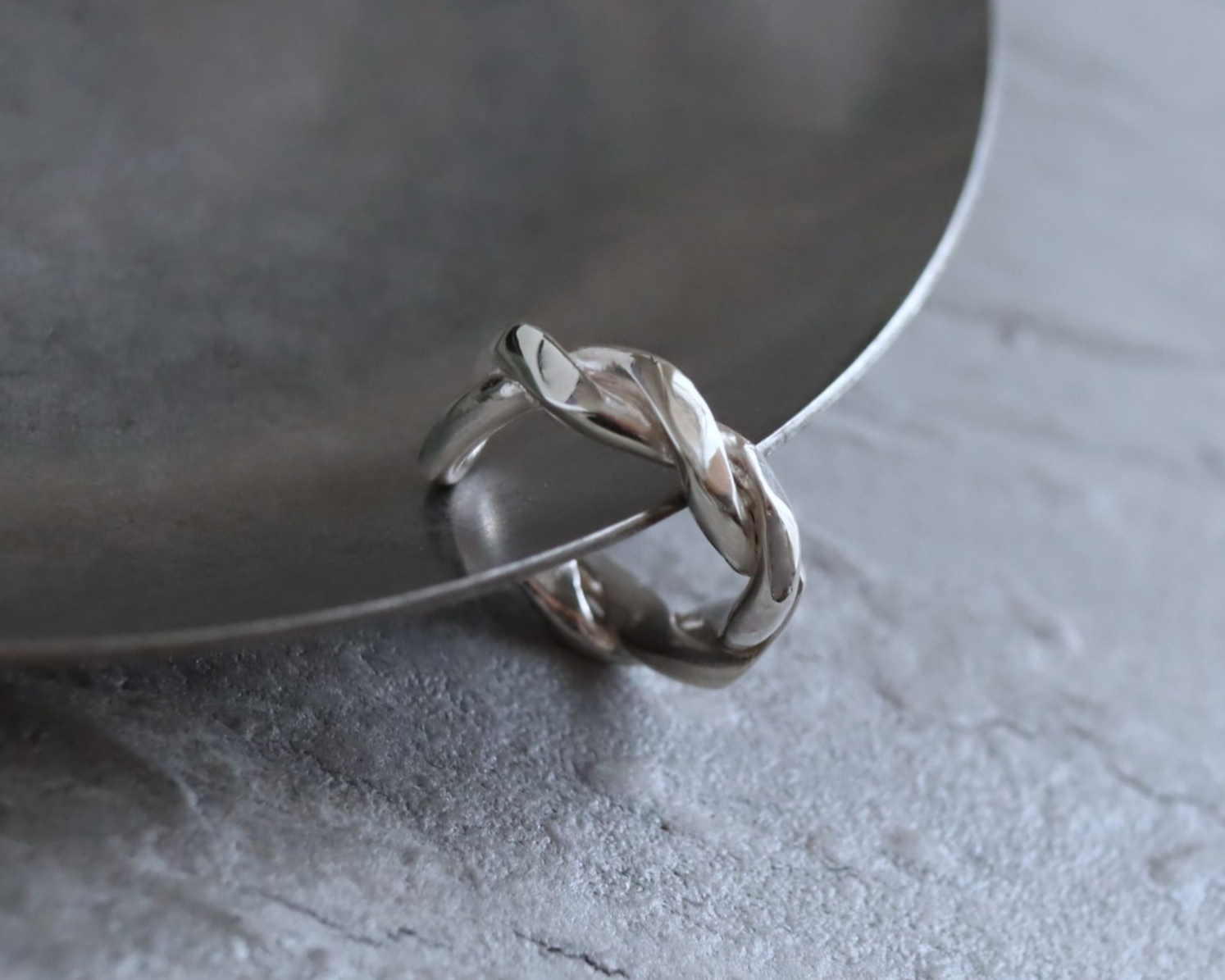 再販《辛口縄編み》チェーン風 SV925　イヤーカフ片耳用