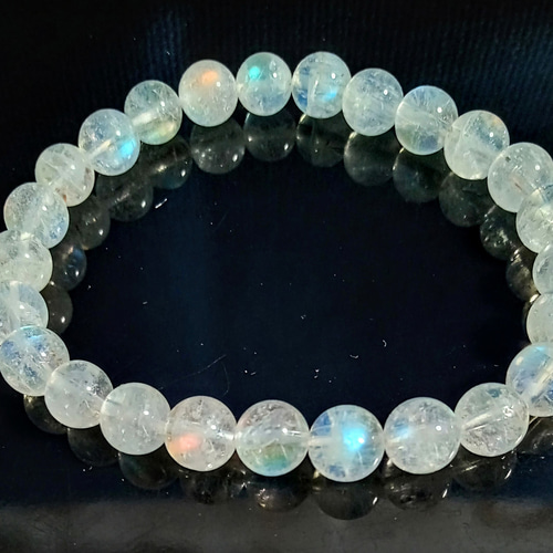 ✿美麗天然美品レインボーブルームーンストーンブレスレット  