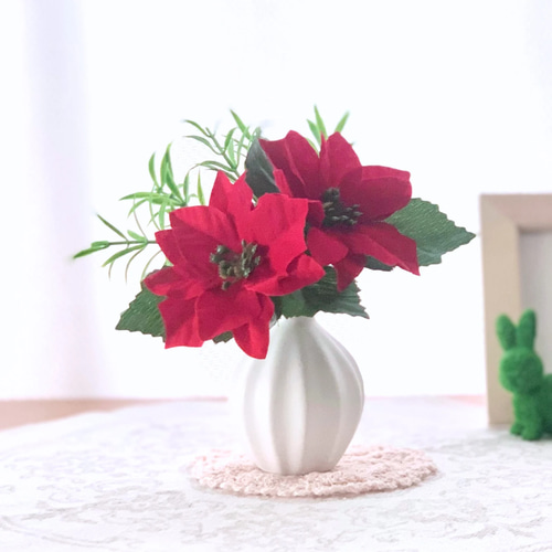 春夏秋冬のお花《桜・ひまわり・秋桜・ポインセチア》 ➕グリーン